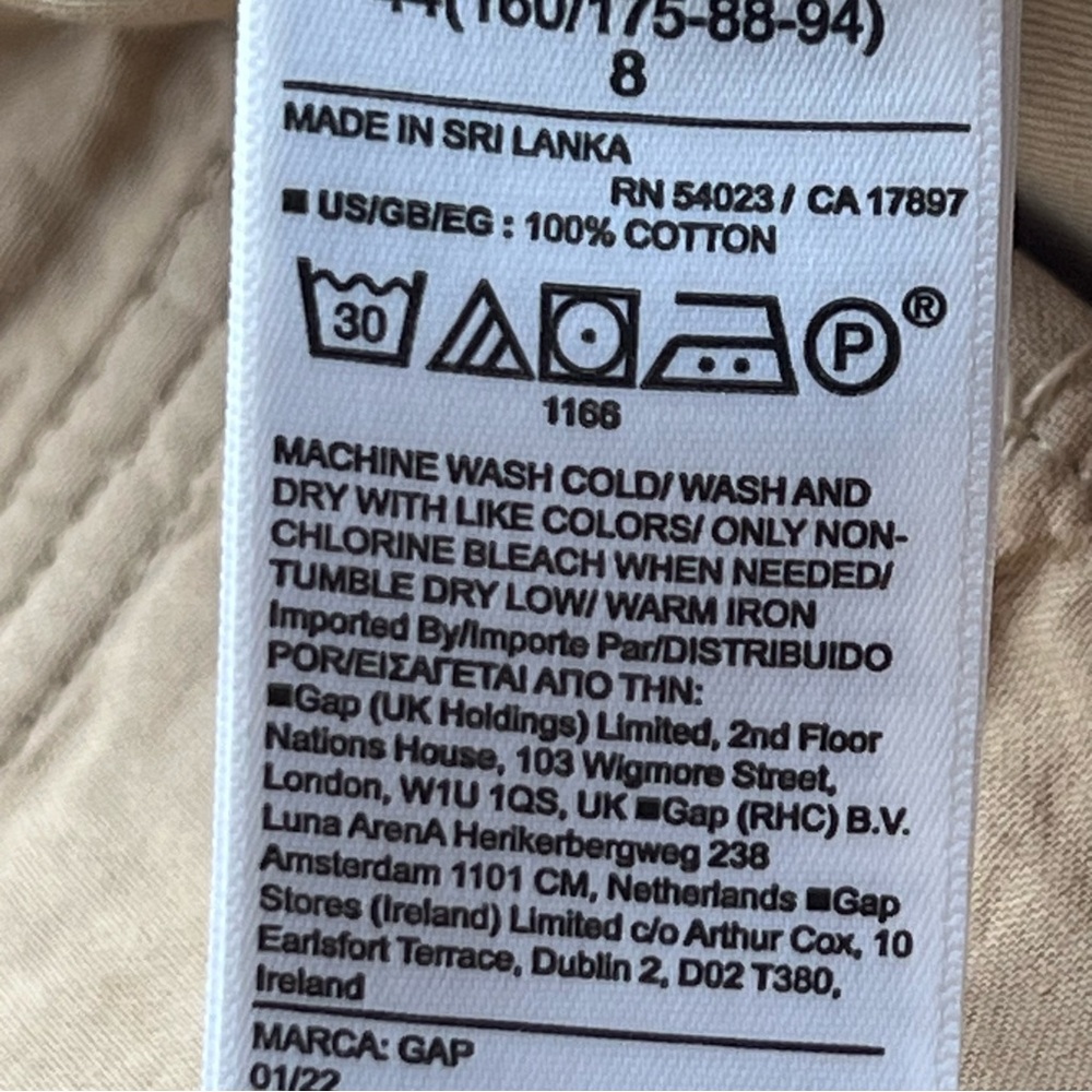 GAP Women's 6 Pocket Tan 100% Cotton Cargo Pants Double Belt-Size 4 - Picture 10 of 11